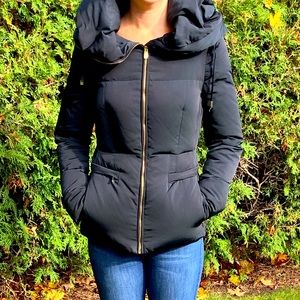 Donating soon! Zara puffer jacket with gold zippers